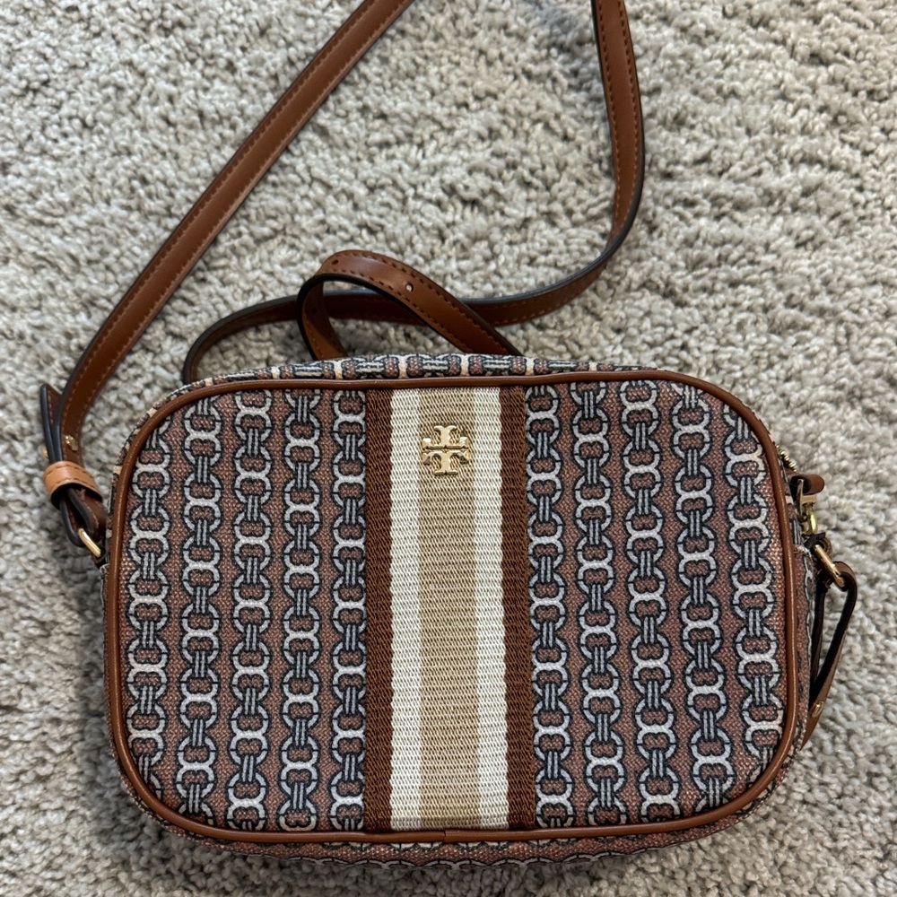 Tory Burch Tan and Brown Crossbody Bag